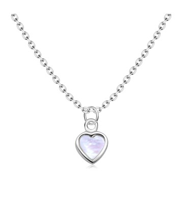 MOP Heart Silver Necklace SPE-5687